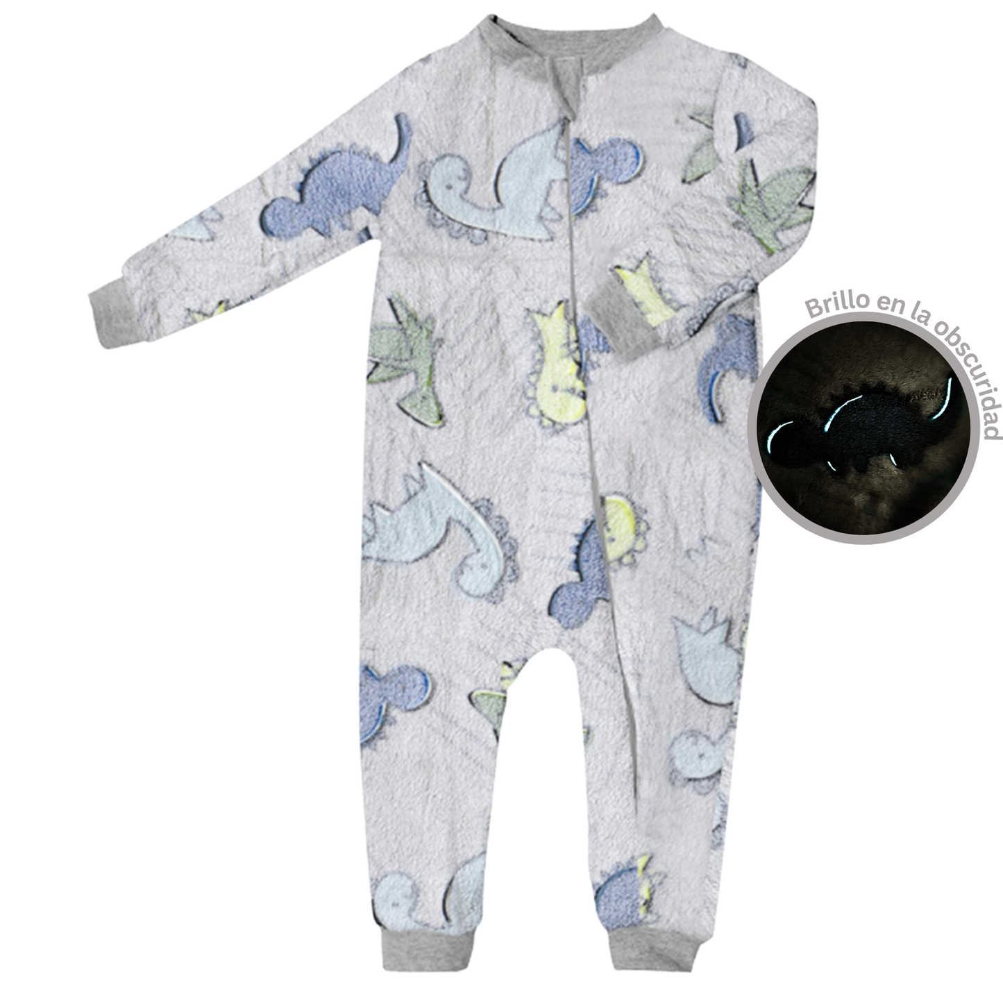 PIJAMITA DINOSAURIOS GLOW 6-12 M (MAMELUCO)