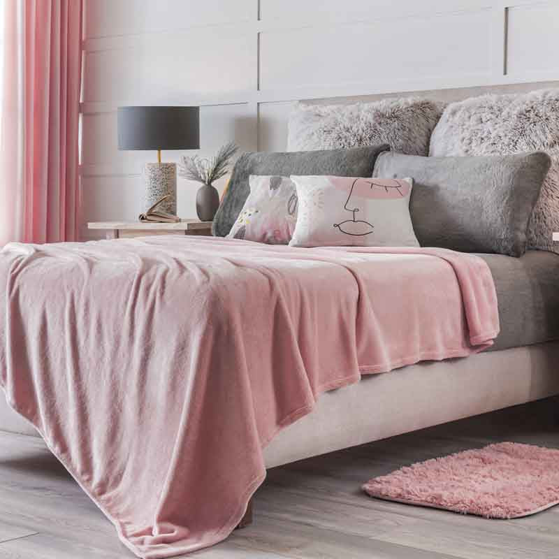 COBERTOR LIGERO MAT/IND ROSA