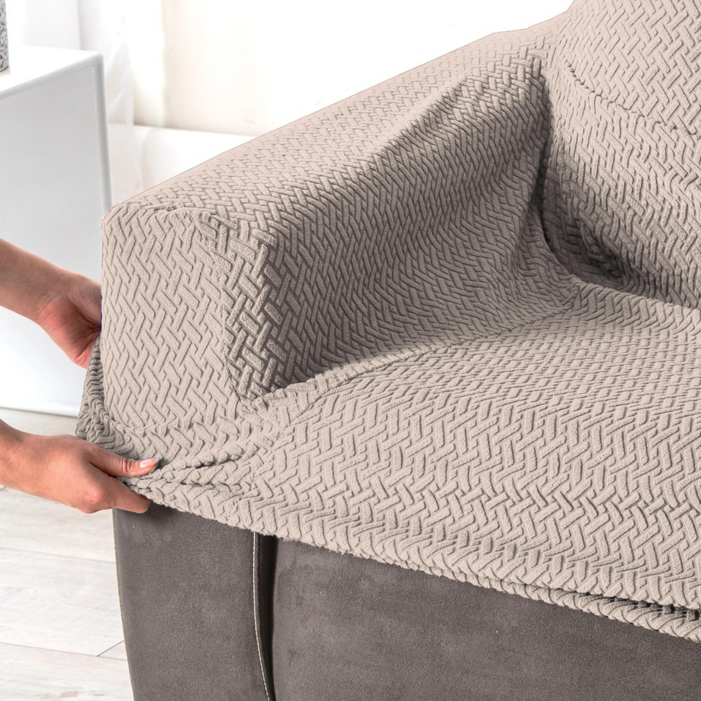 FUNDA DE SILLÓN NIZA LOVESEAT GREIGE