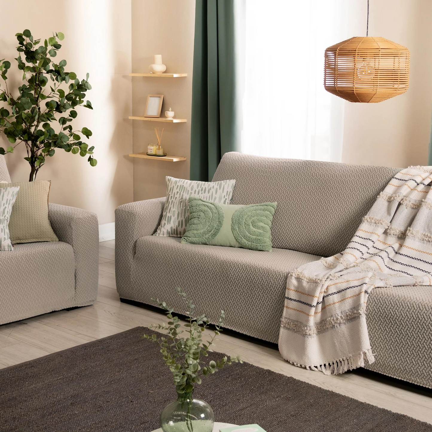 FUNDA DE SILLÓN NIZA SOFÁ GREIGE