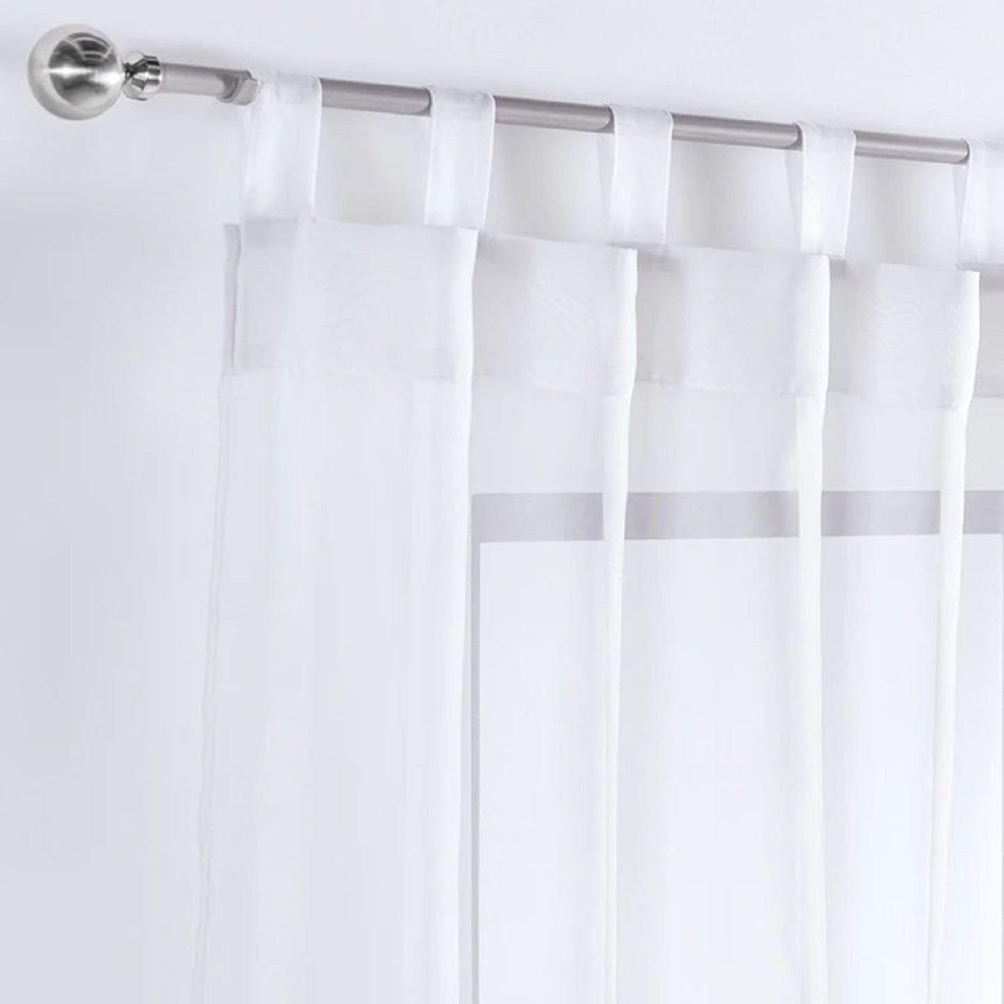CORTINAS TRANSLÚCIDAS CORTA TERGAL BLANCO