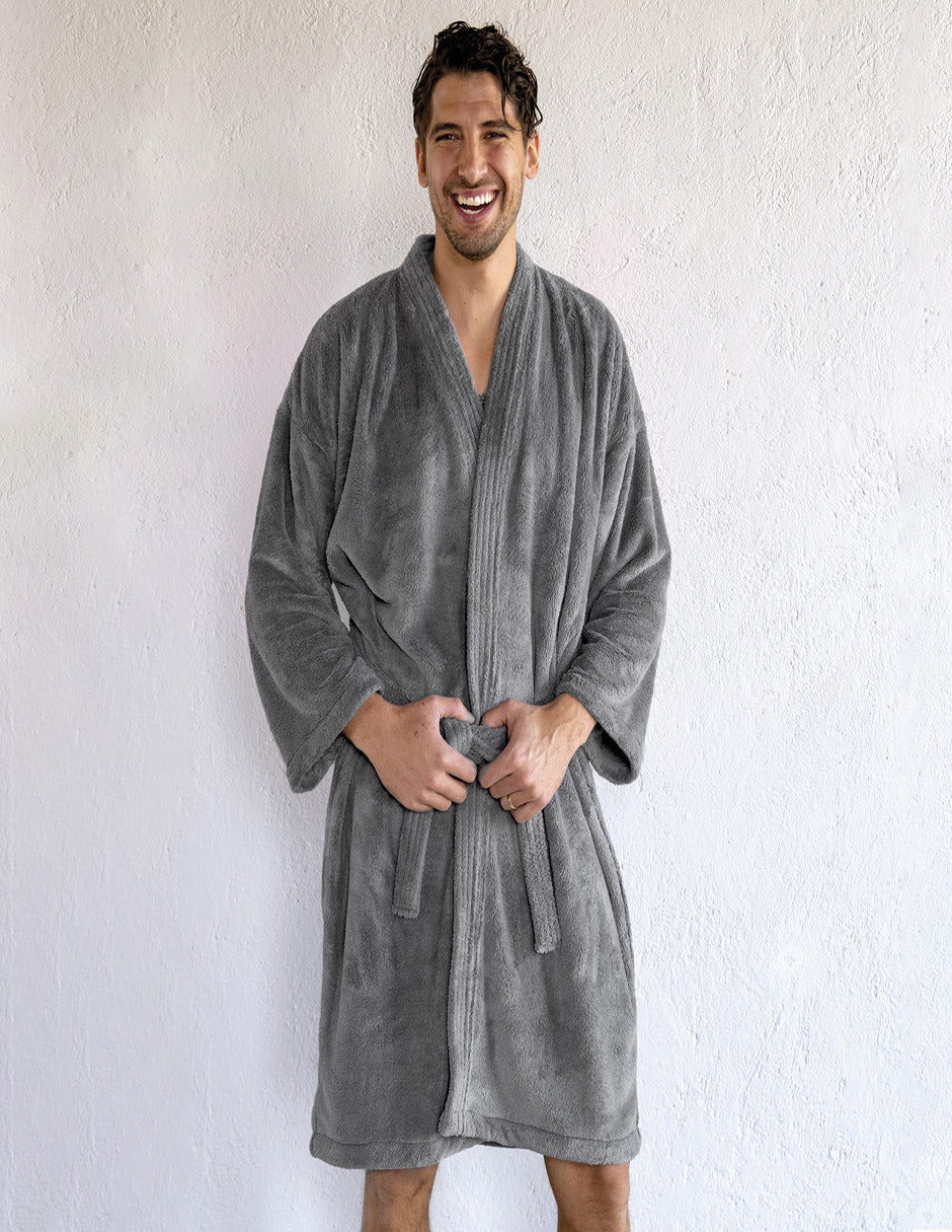 BATA DE BAÑO UNI MAWI GRIS