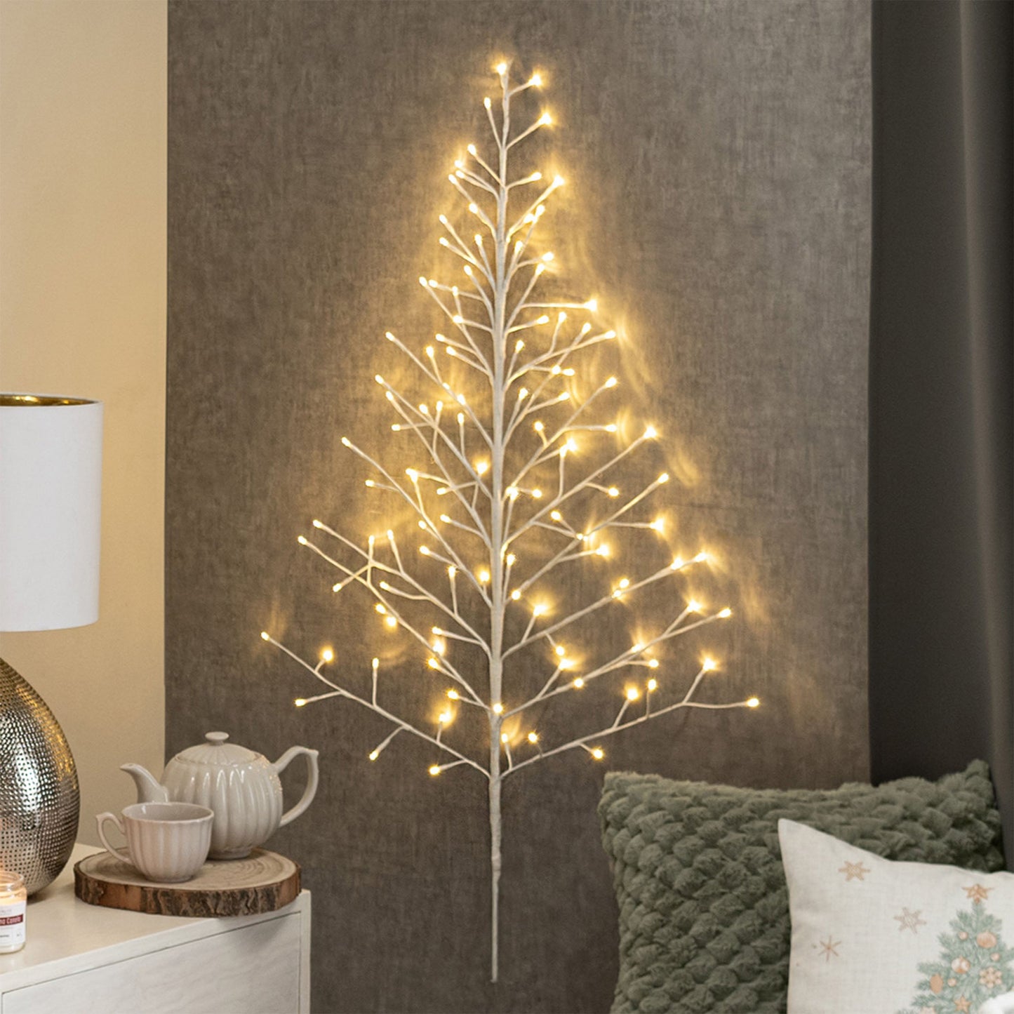 ADORNO NAVIDEÑO ÁRBOL BLANCO LED