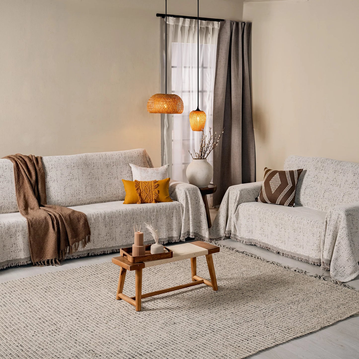 CUBIERTA DE SALA LOVESEAT LATTE