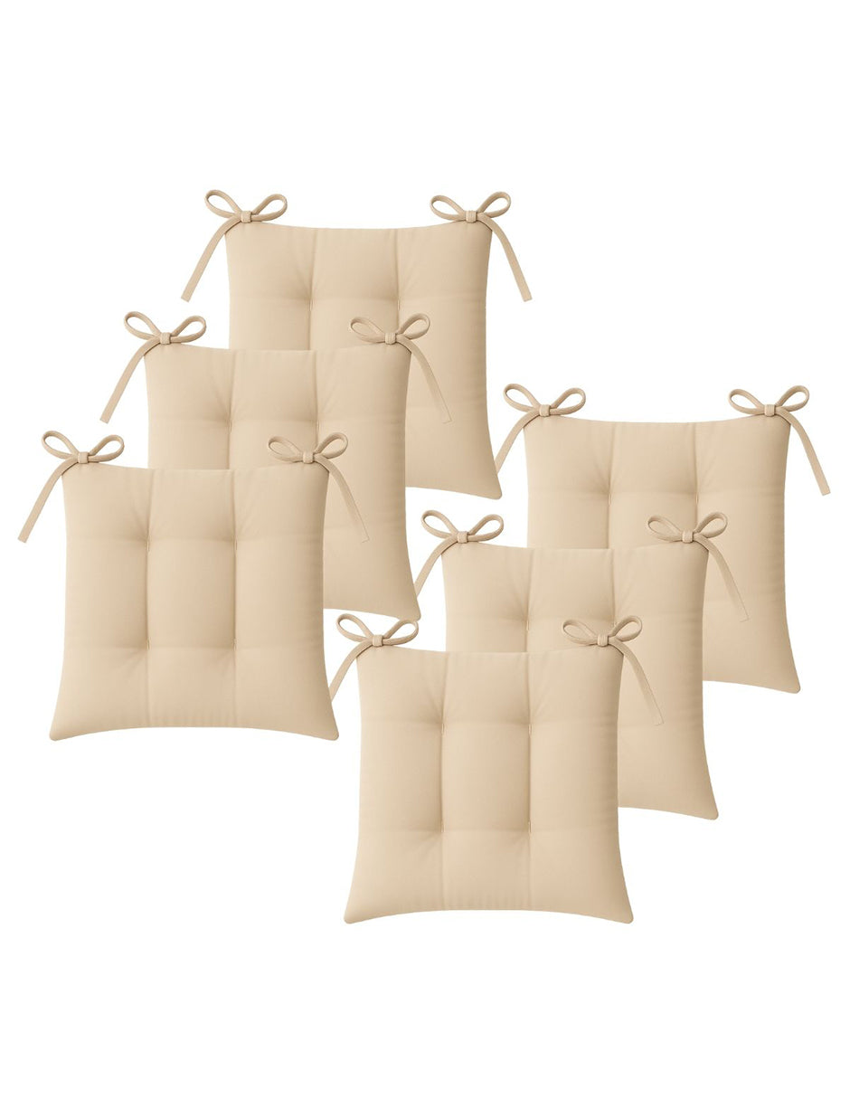 6 COJINES PARA SILLAS BEIGE