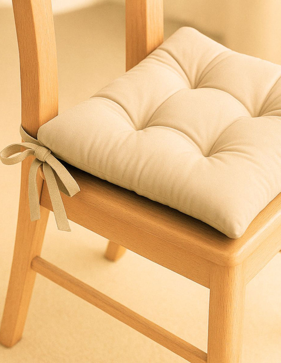 6 COJINES PARA SILLAS BEIGE