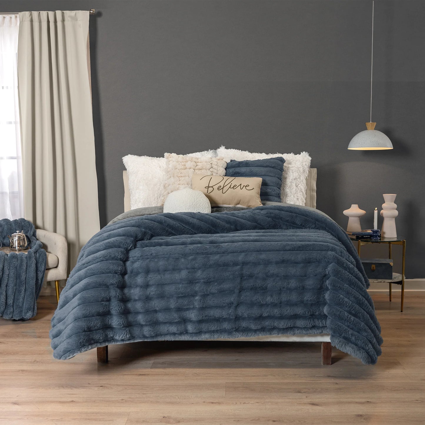 COBERTOR EVEREST KS XL DENIM