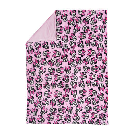 Cobertor cuna doble vista microfibra Alaska Pink Minnie