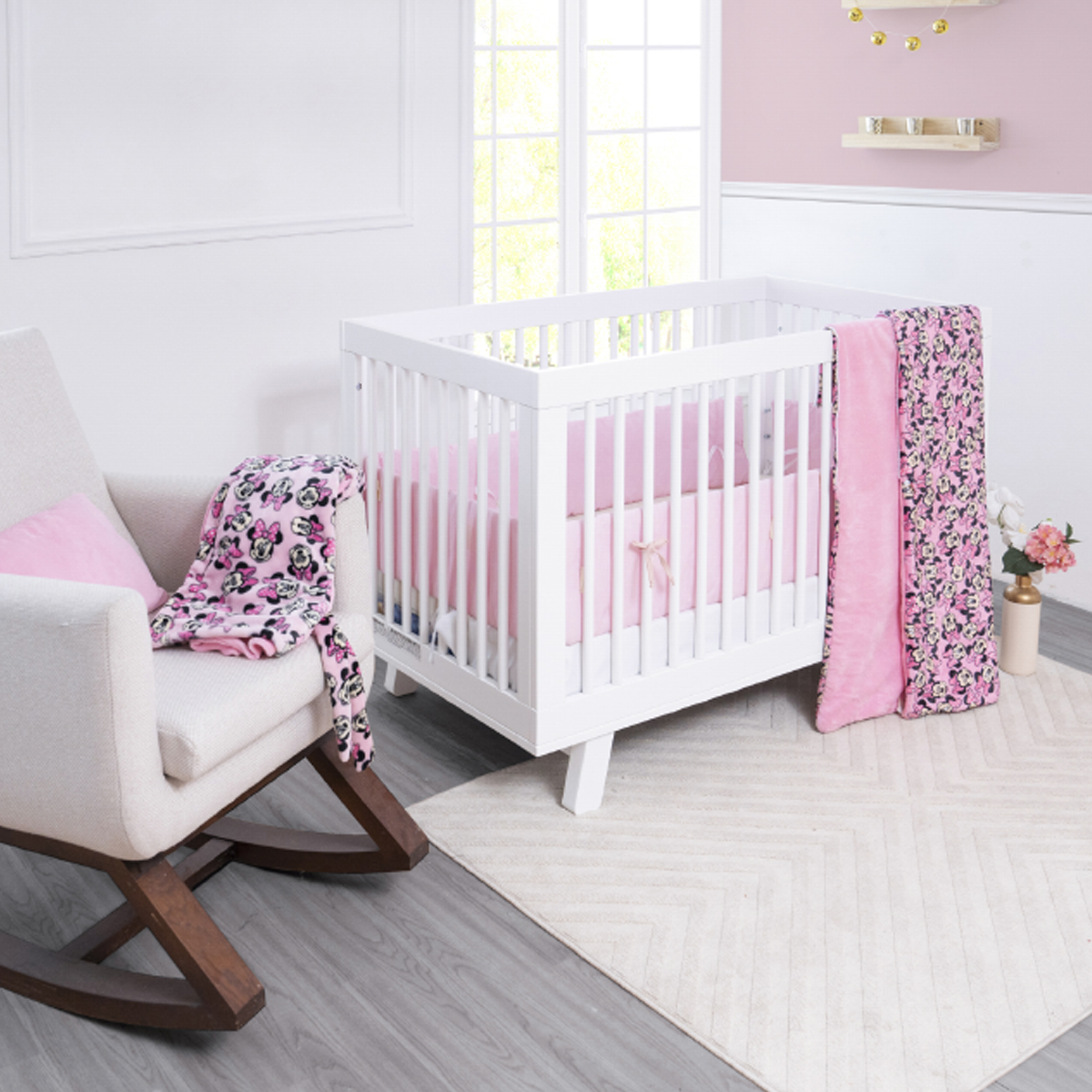 Cobertor cuna doble vista microfibra Alaska Pink Minnie