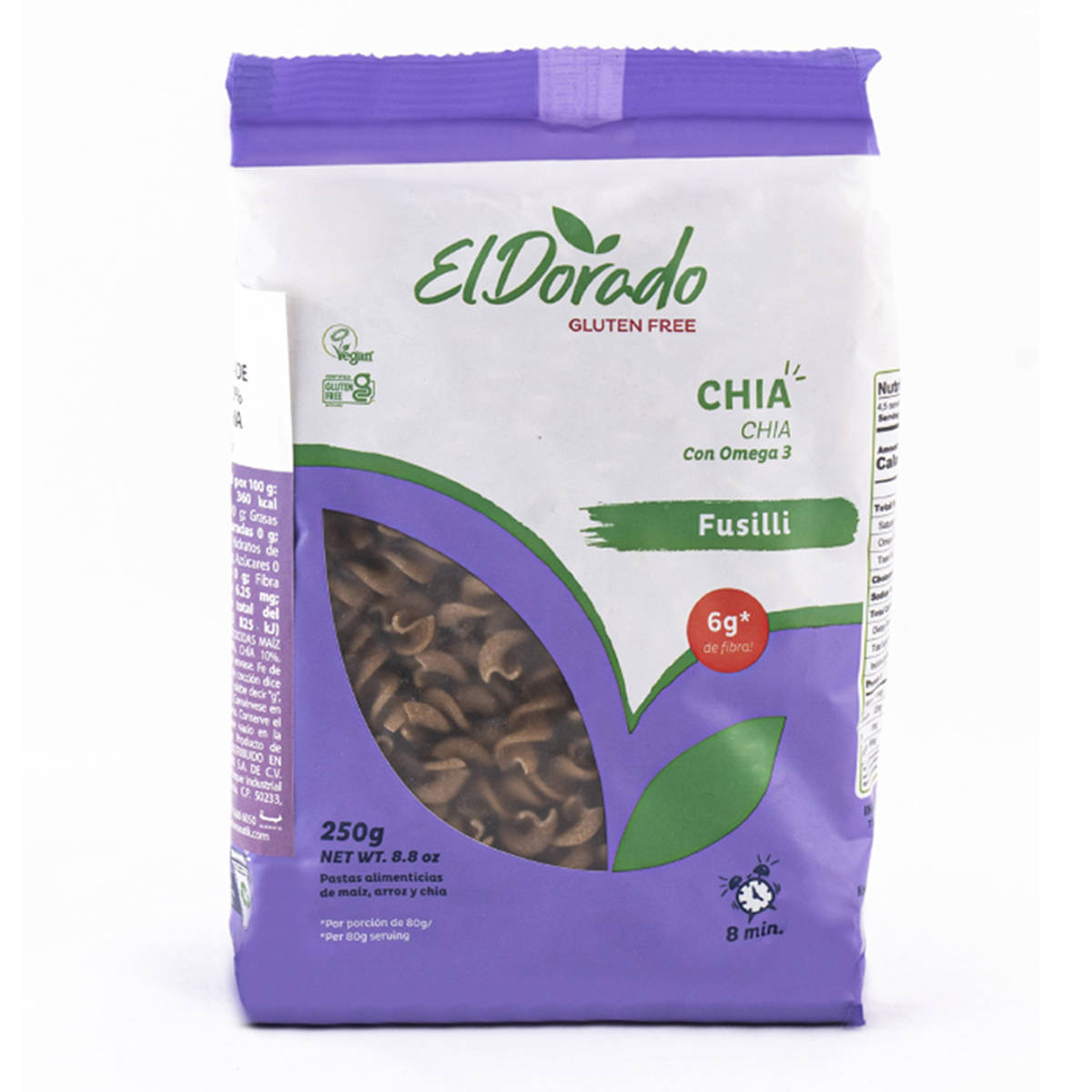 Fusilli de Chia 250 grs Gluten Free