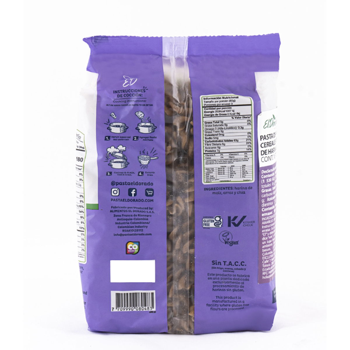 Fusilli de Chia 250 grs Gluten Free