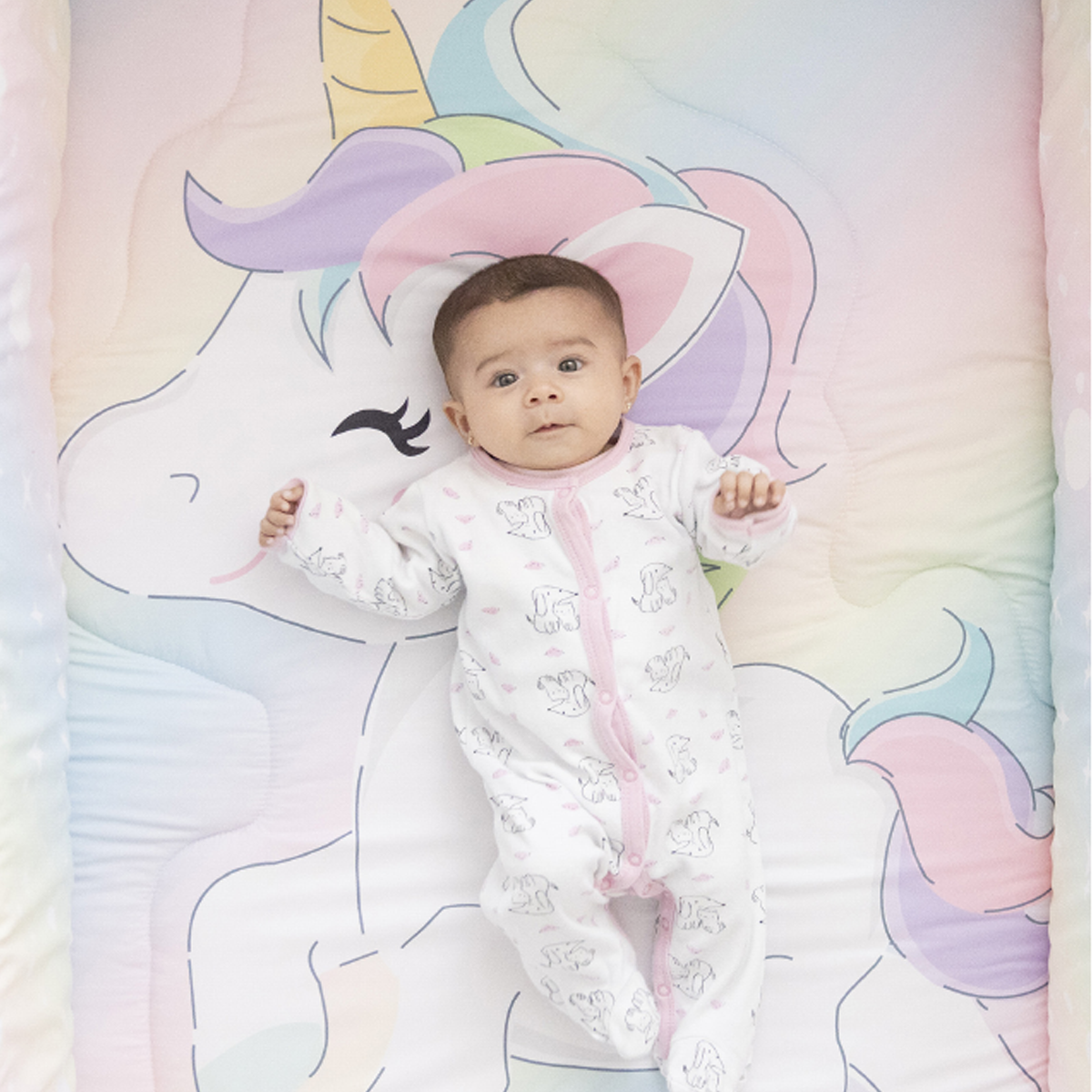 Juego de edredón 6 piezas para cuna Unicornio