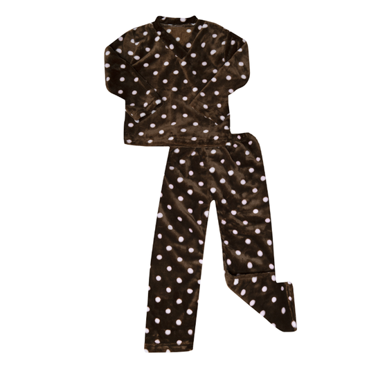 Pijama ultrasuave de microfibra para niña (2 piezas) Chocolate