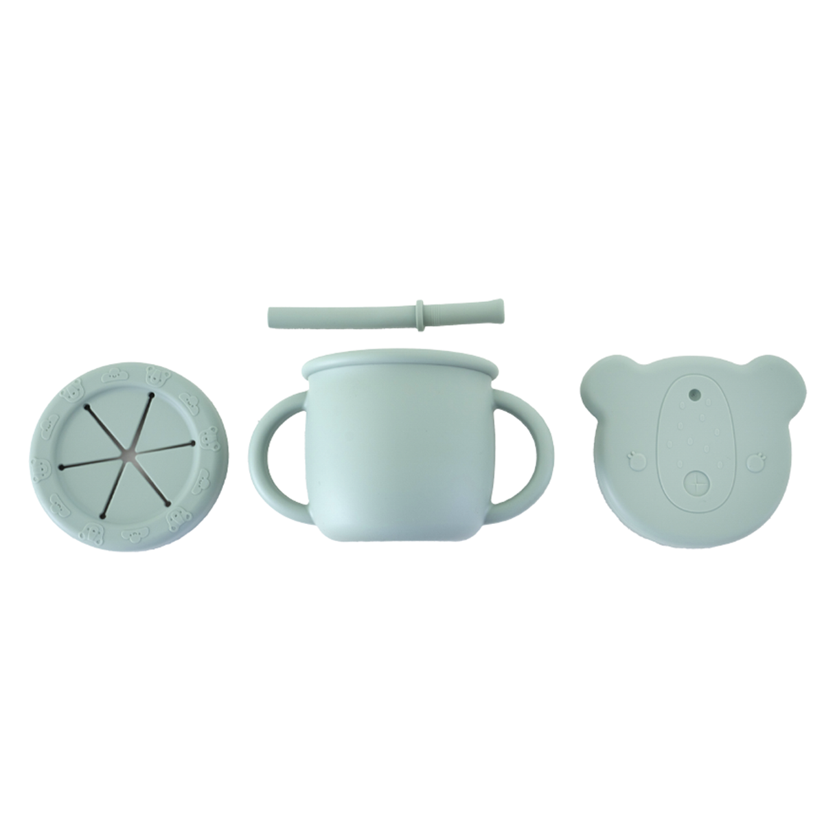 Set vaso entrenador y snack Azul de silicón