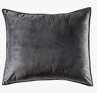 FUNDA DE ALMOHADA EUROPEA VELVET GRIS