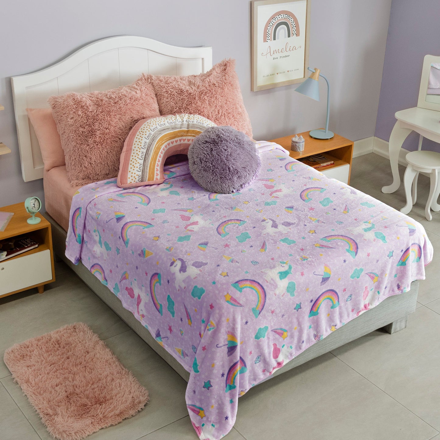 COBERTOR LIGERO MAT/IND SWEET UNICORN