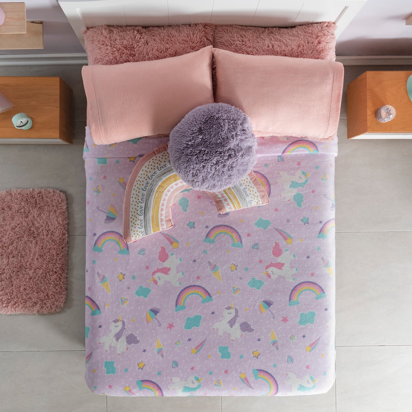 COBERTOR LIGERO MAT/IND SWEET UNICORN