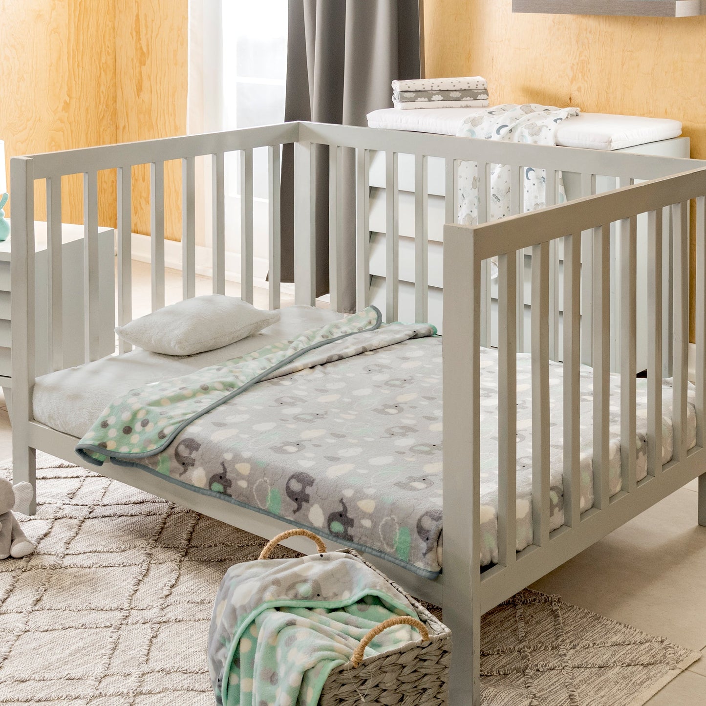 COBERTOR BABY NÓRDICO CARRIOLA ELEFANTITOS