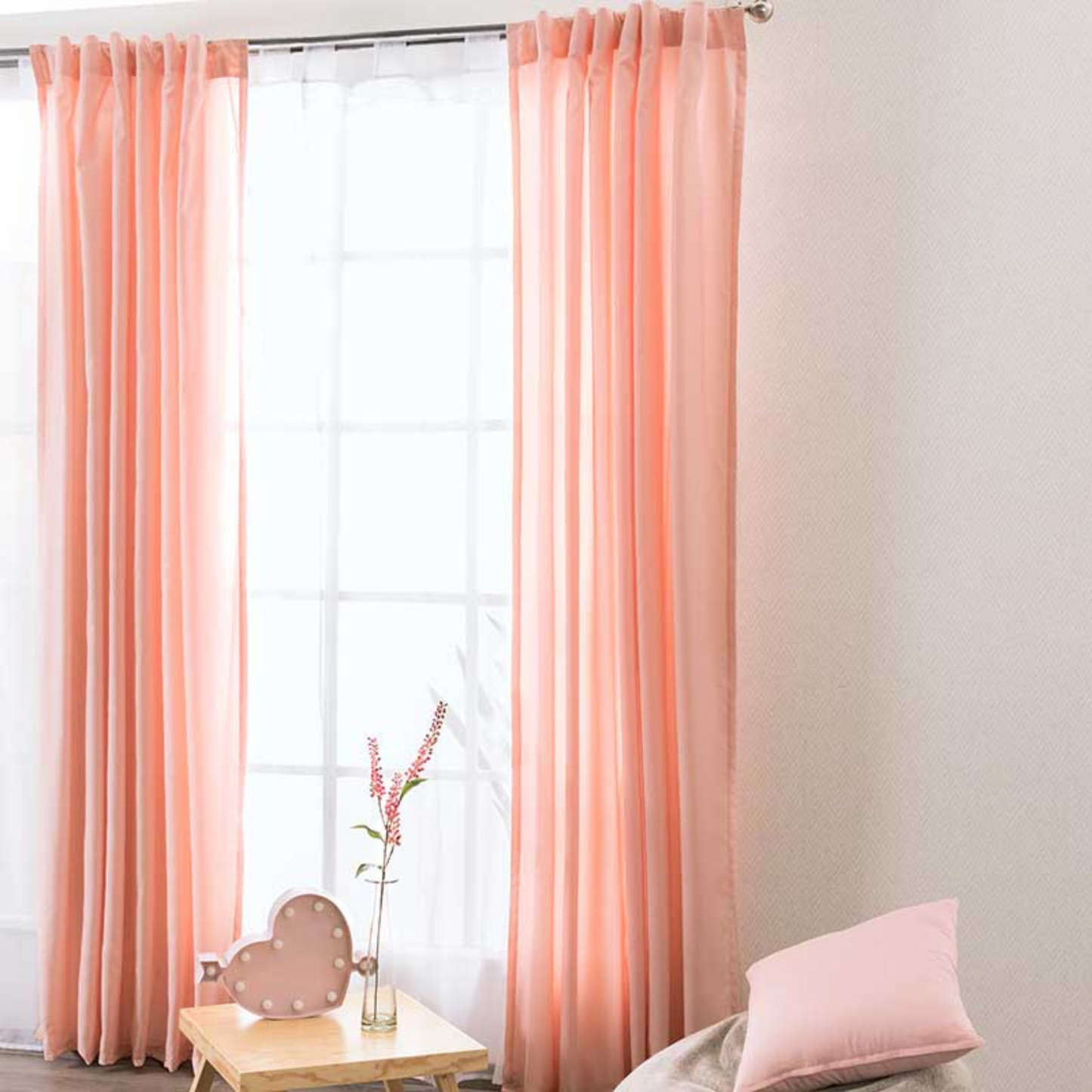 CORTINAS VIASOFT LARGA ROSA MATURA