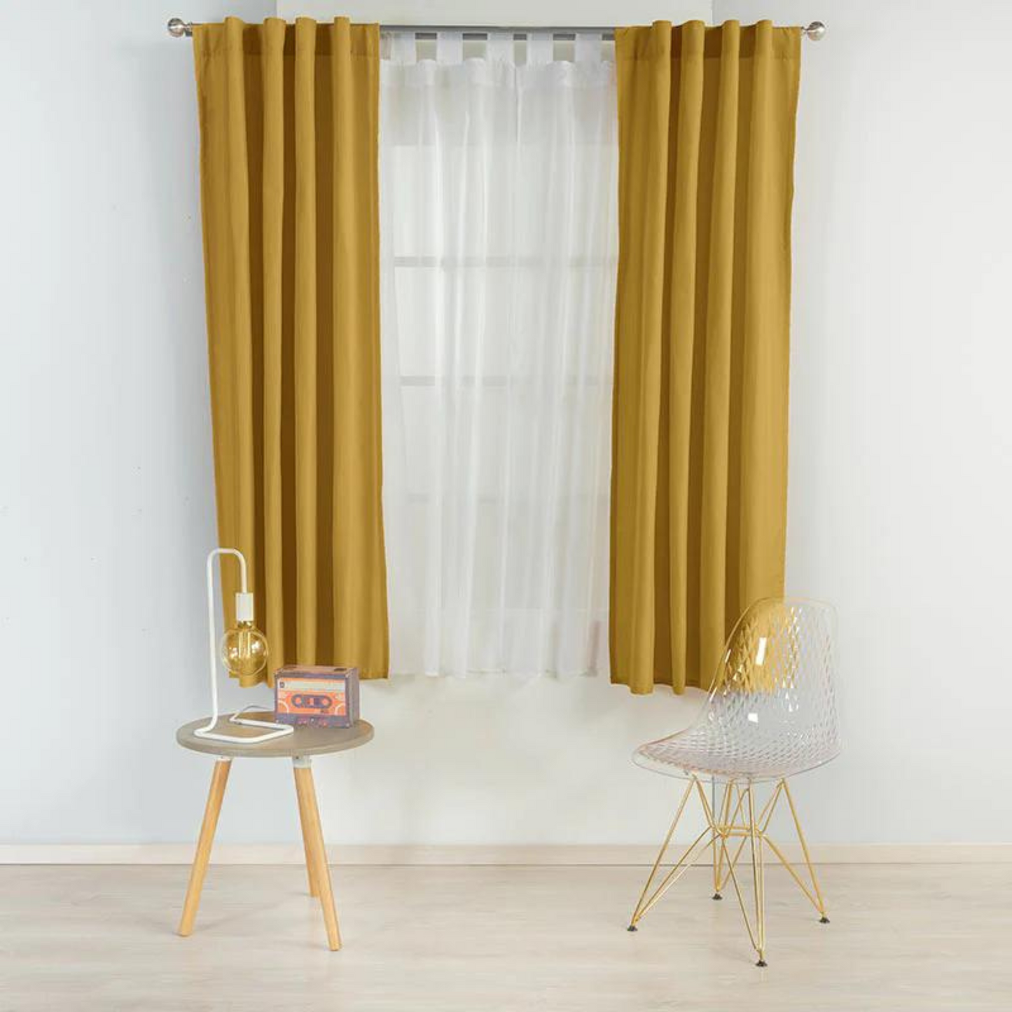 CORTINAS VIASOFT CORTA MOSTAZA
