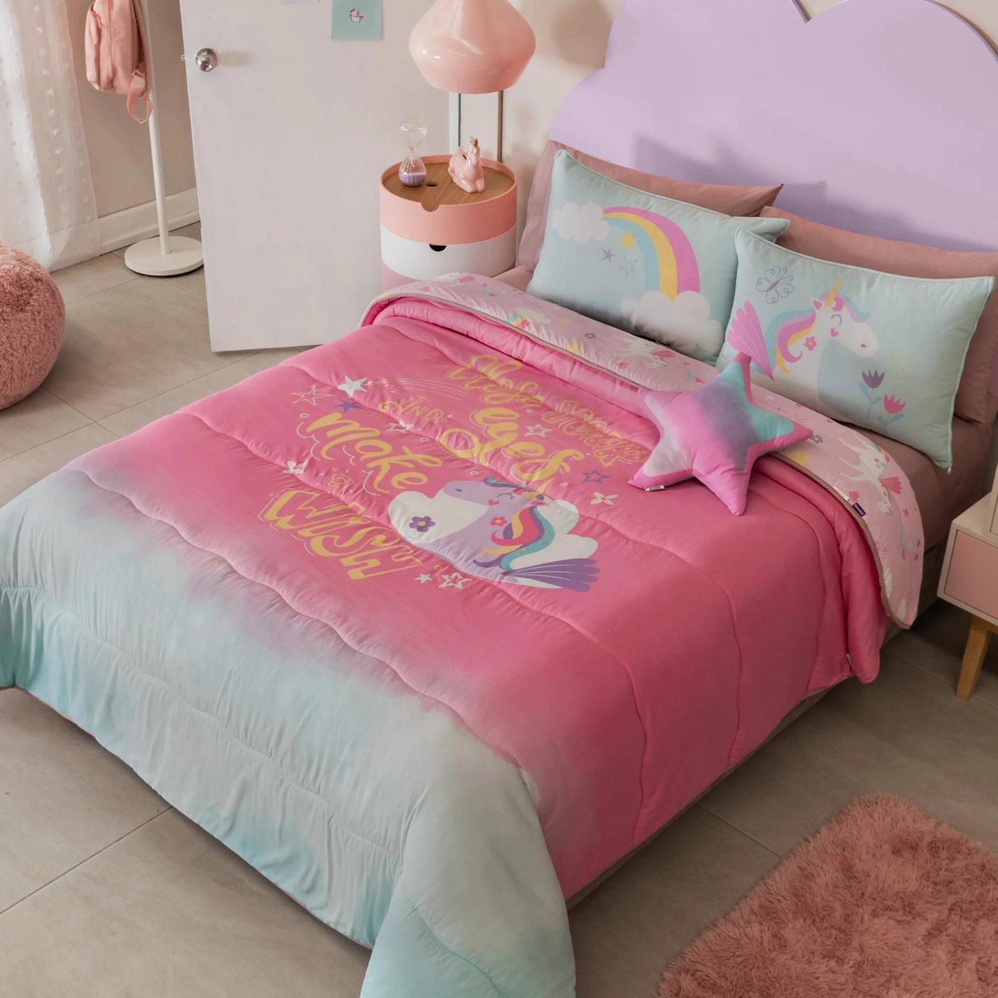 EDREDÓN QS/MAT XL UNICORNIO