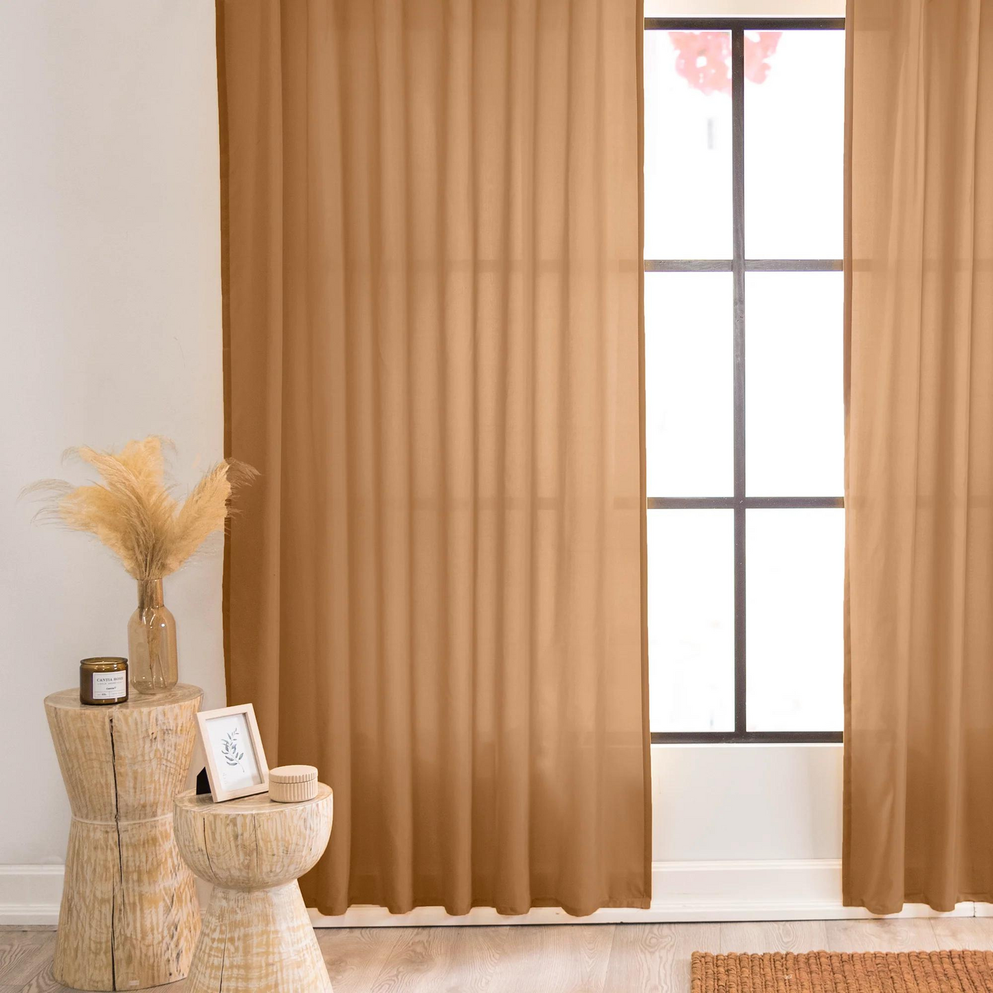 CORTINAS VIASOFT LARGA OCRE