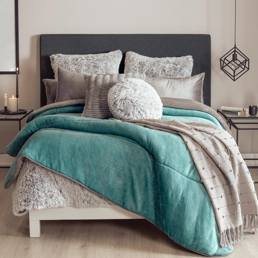 COBERTOR INVERNAL MAT/IND TURQUESA