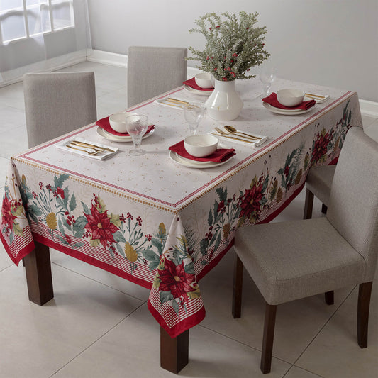 MANTEL RECTANGULAR FLOR DE NAVIDAD