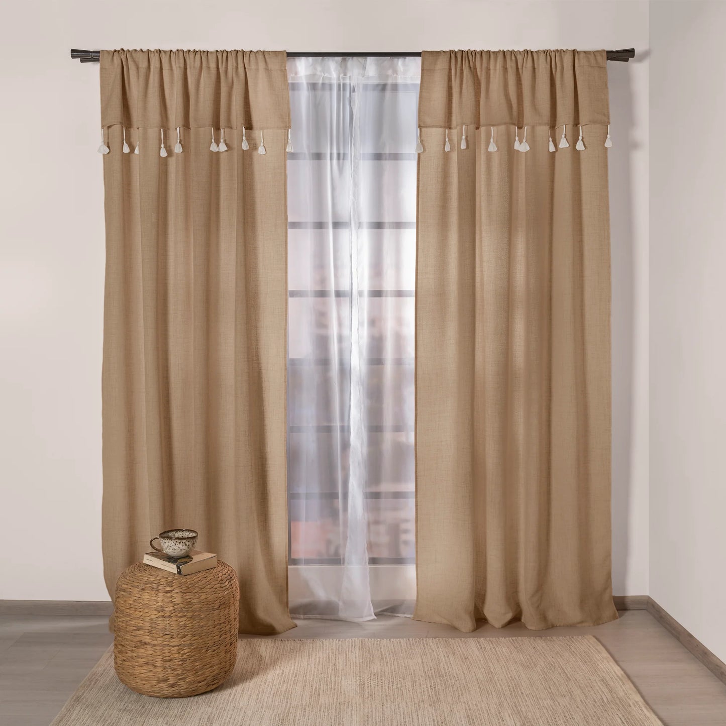 CORTINAS CRETA LARGA LATTE