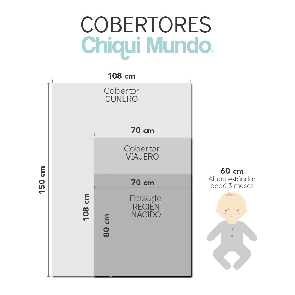 Set de 2 Cobertor ligero cunero Glam & Silver
