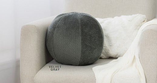 COJÍN BOLA VELVET GRAY