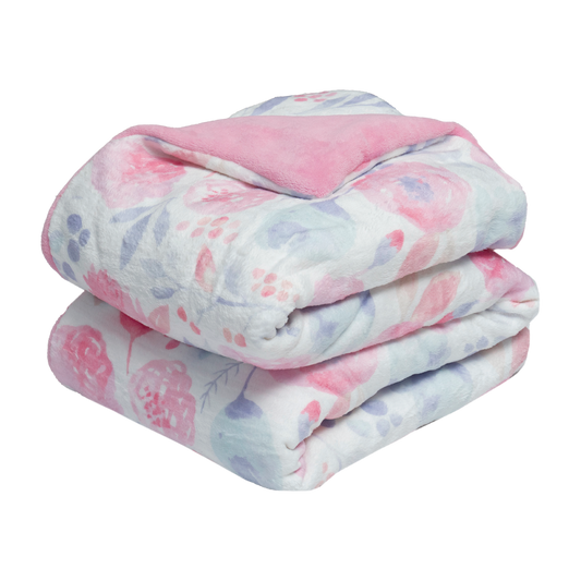 Cobertor luxe cuna doble vista microfibra Floral
