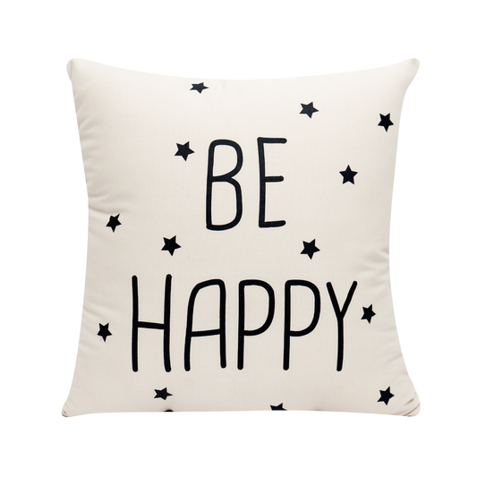 Cojín decorativo estampado Be happy