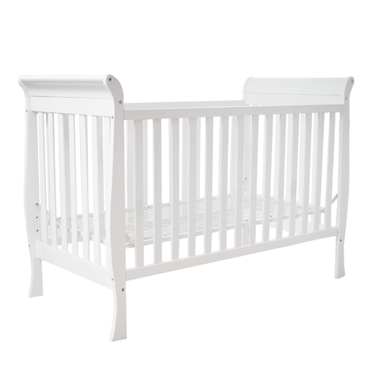 Cuna para bebé 3 posiciones de madera blanca