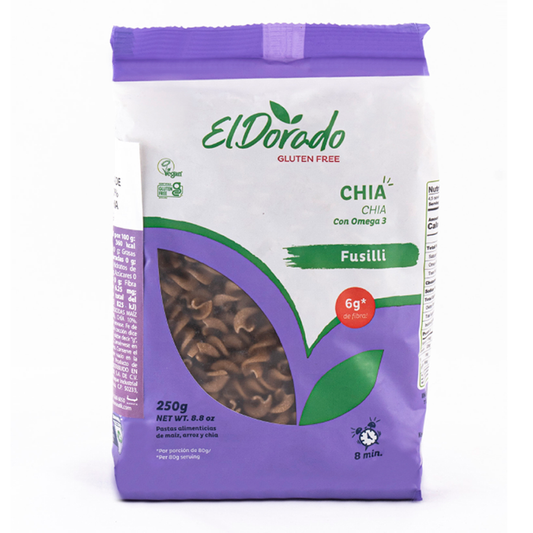 Fusilli de Chia 250 grs Gluten Free