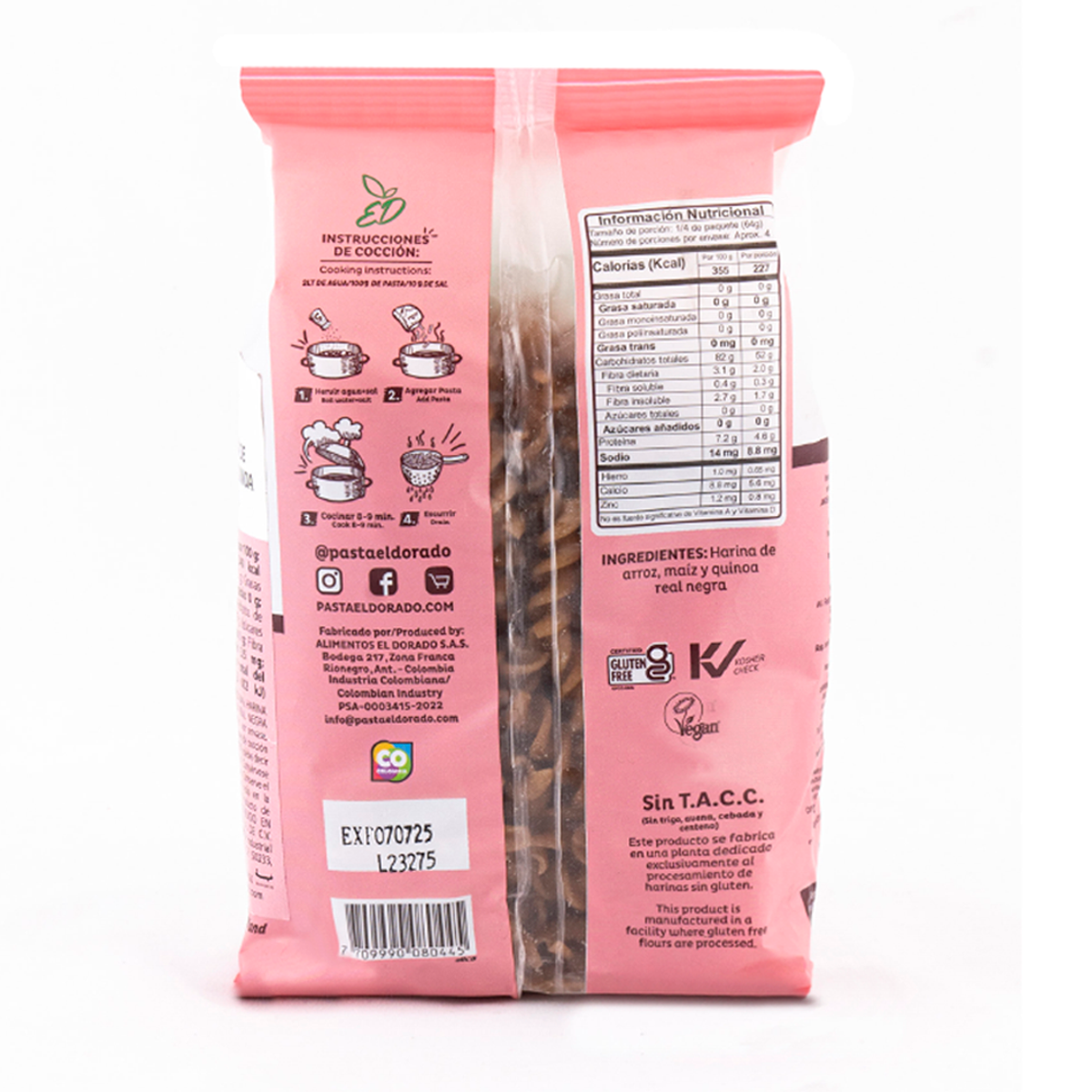 Fusilli De Quinoa 250 grs Gluten Free