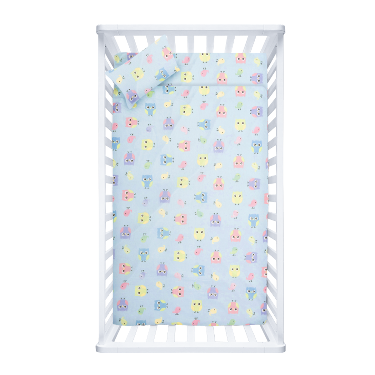 Juego de sábanas de camiseta para cuna Buhitos