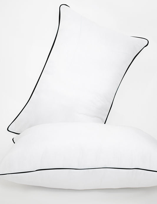 SET 2 ALMOHADA STD BLANCA BIES NEGRO