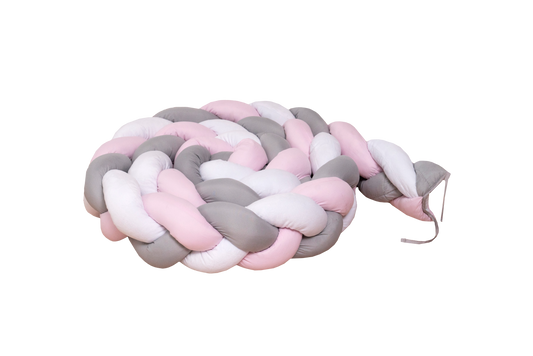 Protector para cuna trenzado Rosa
