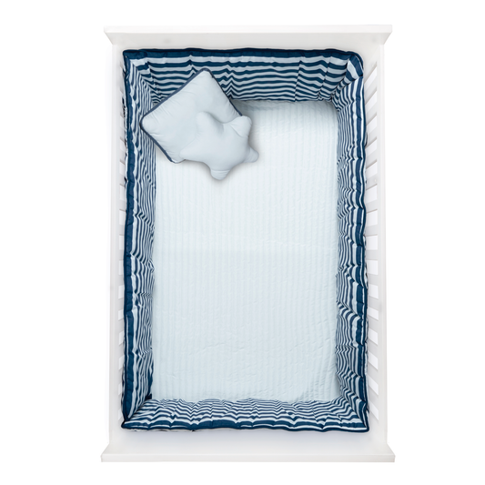 Juego de edredón ultrasoft para cuna Azul (4 piezas)