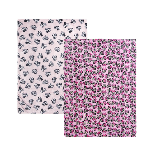 Set de 2 Cobertor ligero cunero Minnie Mouse & Pink Minnie